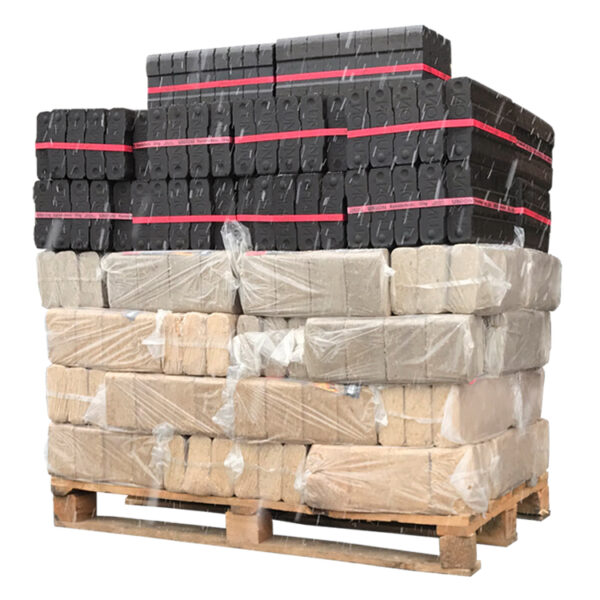 Gemischte Holzbriketts + Braunkohlebriketts Palette (930 kg)